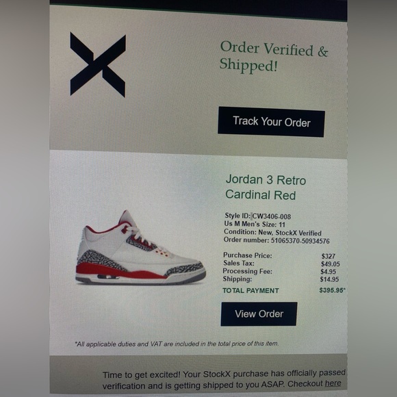 Jordan 3 “Cardinal red” - Size 11 - Lightly used - Replacement box - Picture 8 of 8